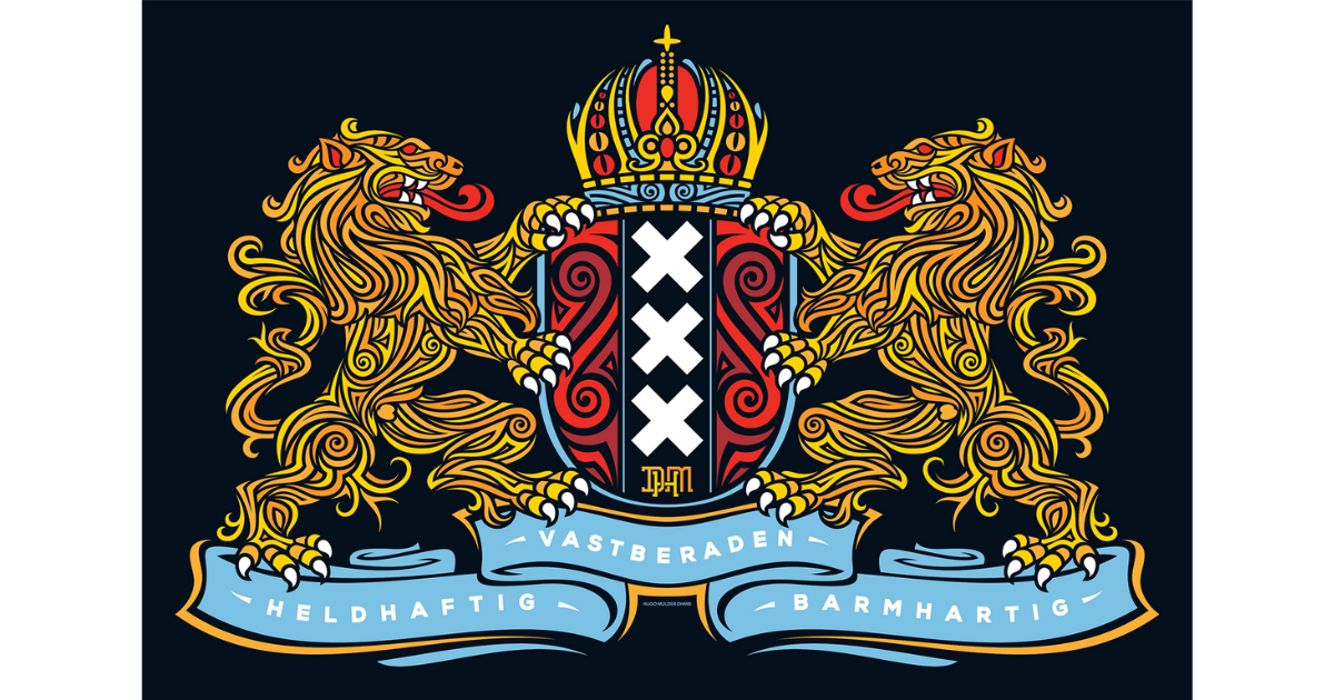 Coat of Arms Amsterdam art flag by DHM design - Better Flags®